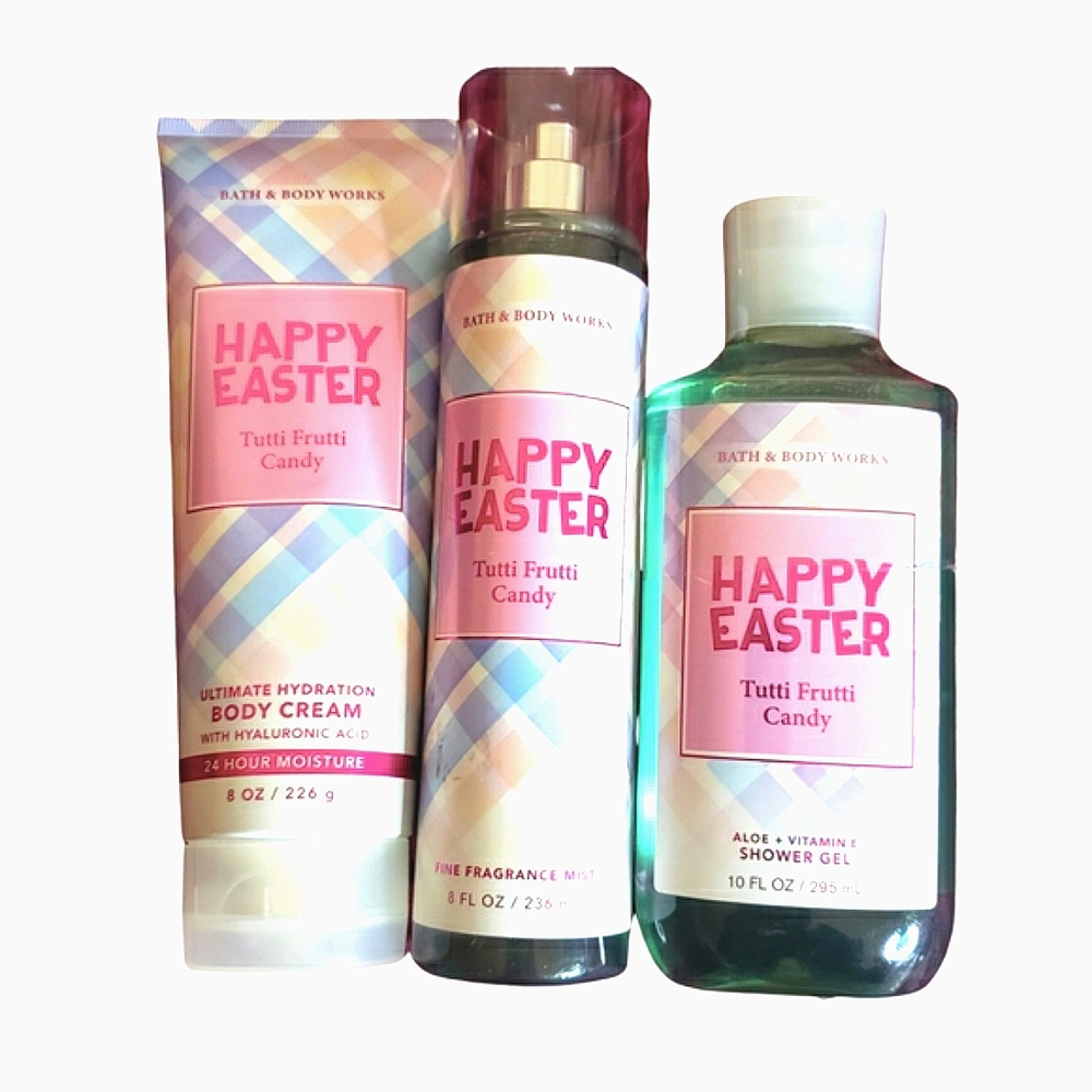 🔥NEW/BBW  "TUTTI FRUTTI CANDY" 3-ITEMS MIST / SHOWER GEL / HYD CREAM SET